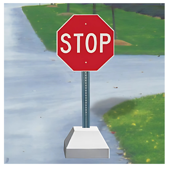 Seton 250lb. Concrete Sign Base & 6ft U-Channel Sign Post