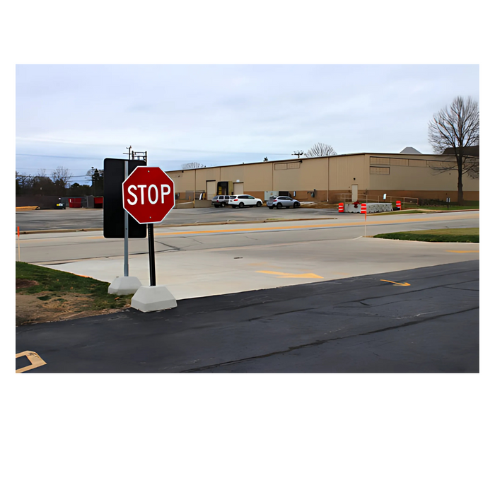 Seton 250lb. Concrete Sign Base & 6ft U-Channel Sign Post