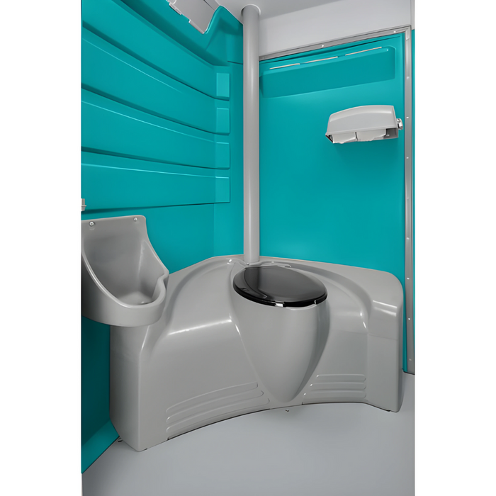 PolyJohn Fleet Premium Portable Restroom with Freshwater / Recirculating Flush Tank Aqua