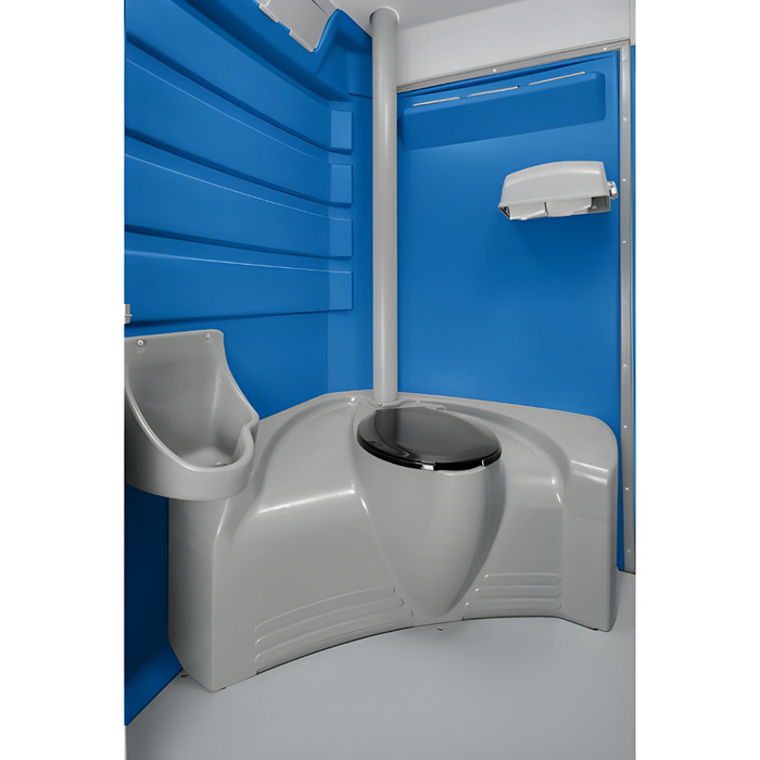 PolyJohn Fleet Premium Portable Restroom with Freshwater / Recirculating Flush Tank Blue