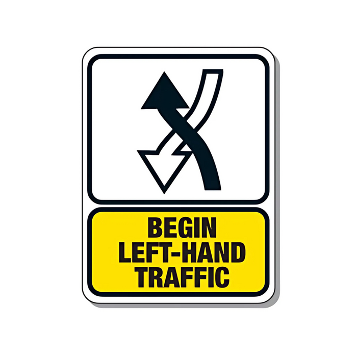 Seton Traffic Pattern Sign - Begin Left Hand Traffic