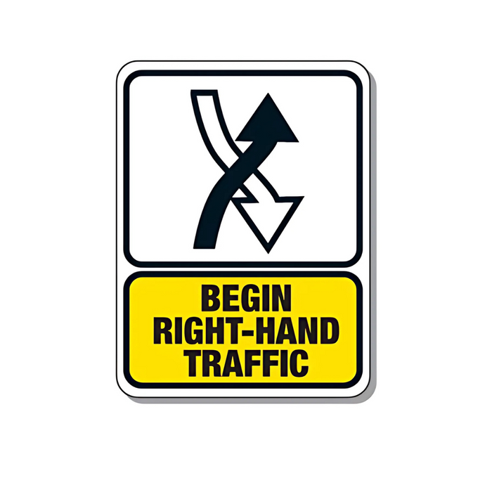 Seton Traffic Pattern Sign - Begin Right Hand Traffic