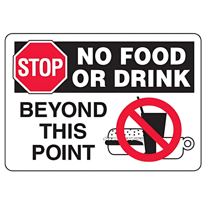 Seton Eco-Friendly Signs - Stop No Food Or Drink Beyond This Point