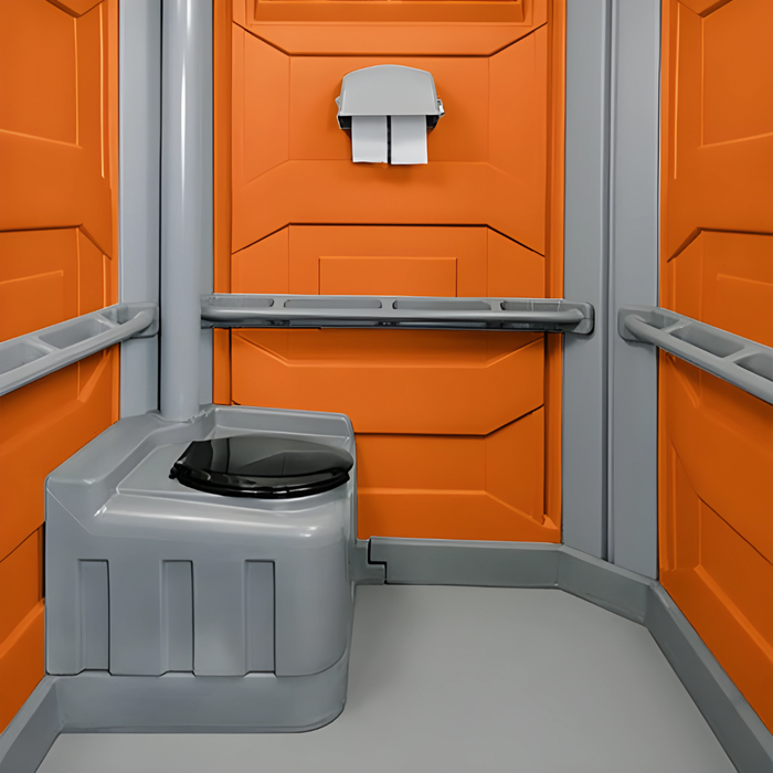 PolyJohn Comfort XL Wheelchair Accessible Portable Restroom Orange