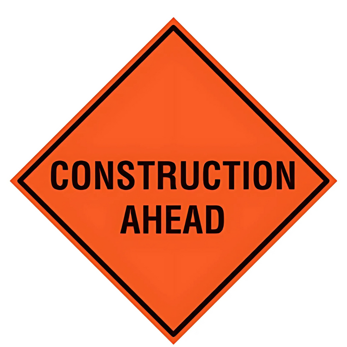 Seton Roll-Up Sign - Construction Ahead