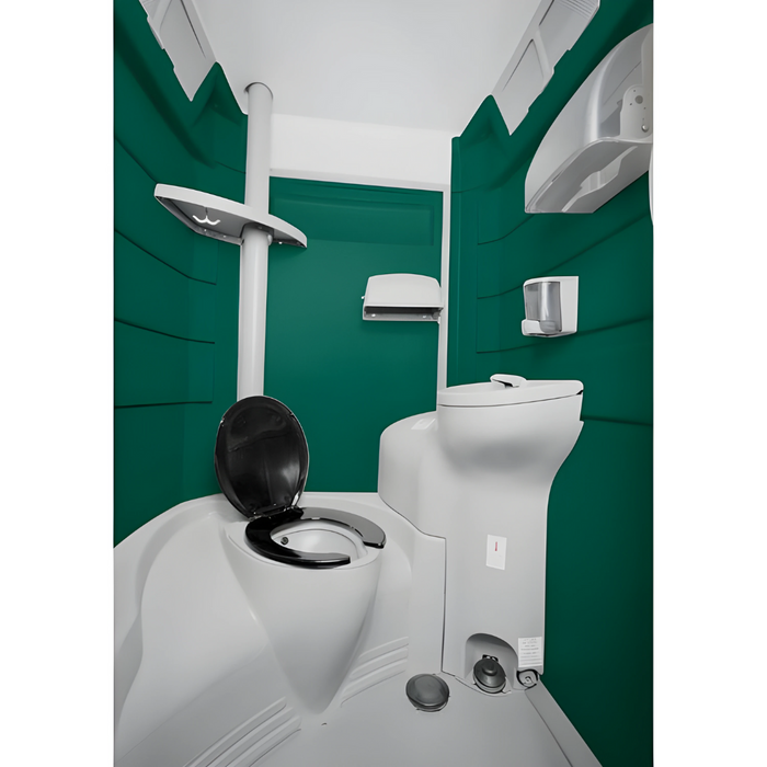 PolyJohn Fleet Premium Portable Restroom with Freshwater / Recirculating Flush Tank Evergreen