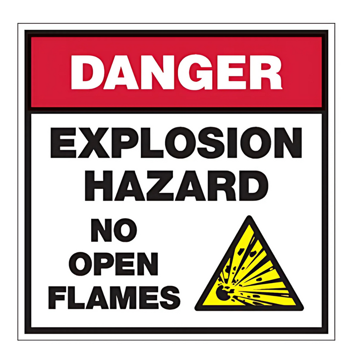 Seton Danger - Explosion Hazard No Open Flames Sign