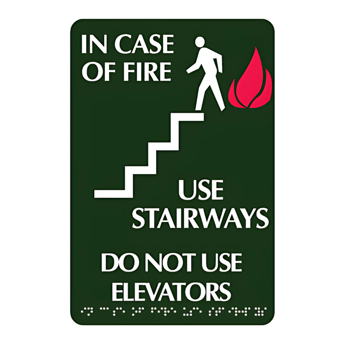 Seton Optima Elevator and Stairwell Evacuation Signs - In Case of Fire