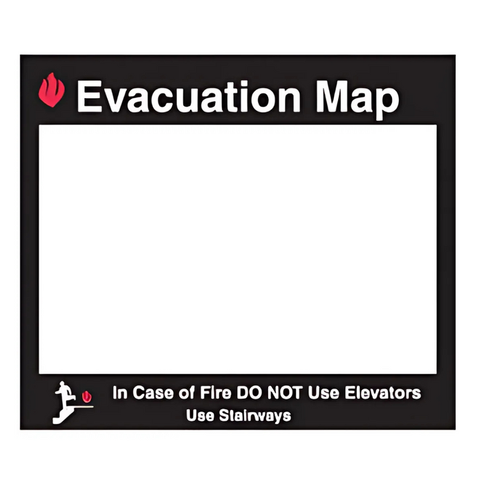 Seton Emergency Evacuation Insert Frames- Evacuation Map In Case Of Fire Do Not Use Elevators