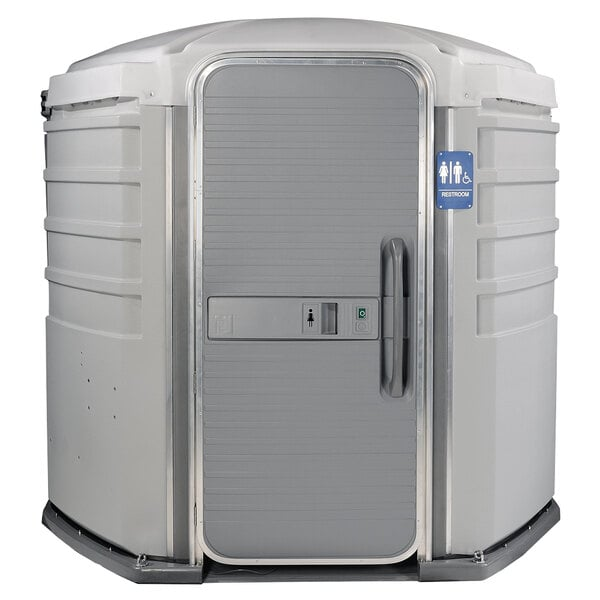 PolyJohn  We'll Care III Light Gray Wheelchair Accessible Portable Restroom