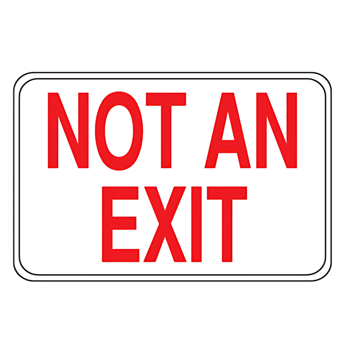 Seton Interior Decor Fire Safety Signs - Not An Exit