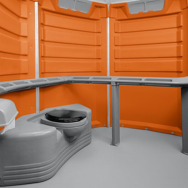 PolyJohn  We'll Care III Orange Wheelchair Accessible Portable Restroom