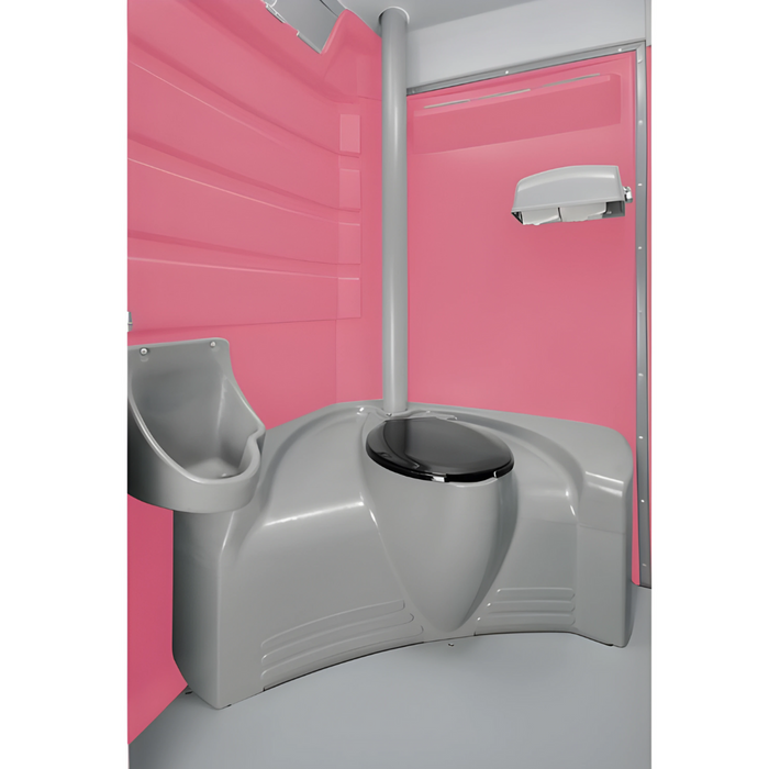 PolyJohn Fleet Premium Portable Restroom with Freshwater / Recirculating Flush Tank Pink