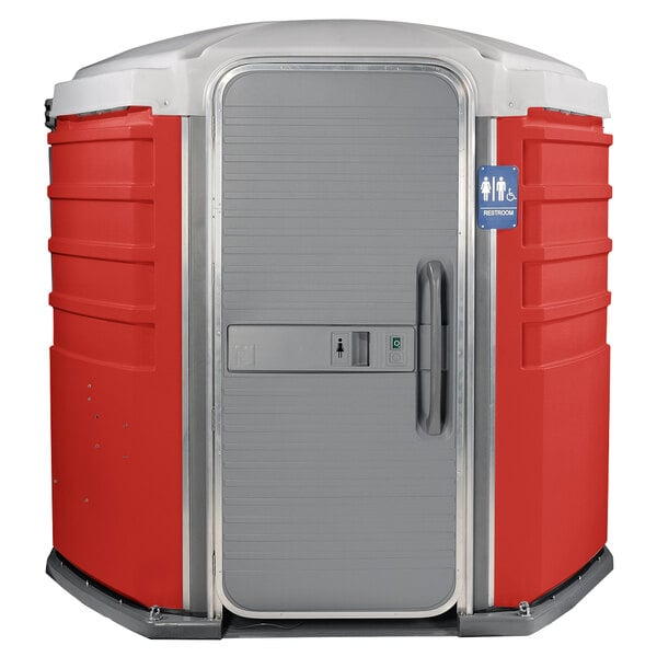 PolyJohn We'll Care III Red Wheelchair Accessible Portable Restroom
