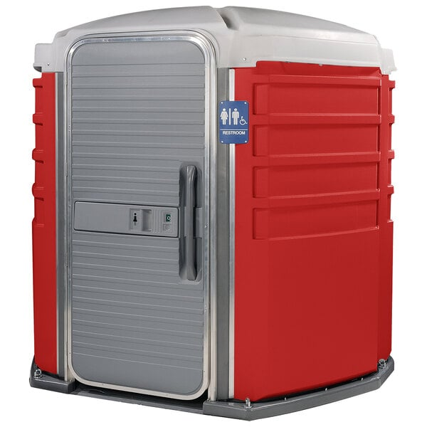 PolyJohn We'll Care III Red Wheelchair Accessible Portable Restroom