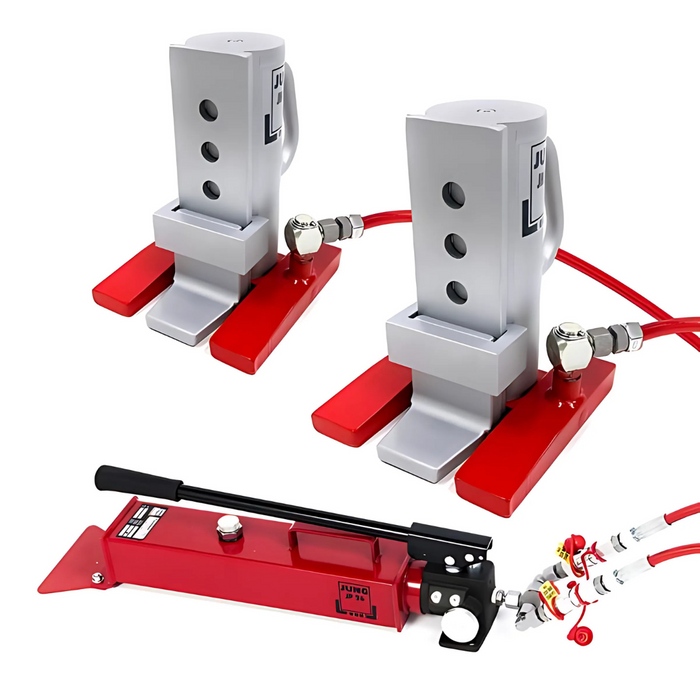 Toolwell JUNG - Shorty Toe Jack - Set - 2 Jacks w HAND Pump - Set Capacity 20 tons / 40,000 lbs