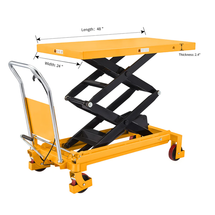 Apollo Double Scissors Lift Table 770 lbs. 51.2" lifting height