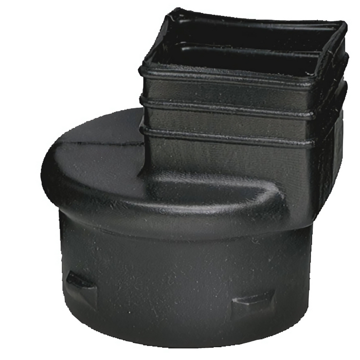 ADS 3 x 3.25 x 2.5" Barb x Female x Female Black HDPE Corrugated Snap Downspout Adapter 24/PK