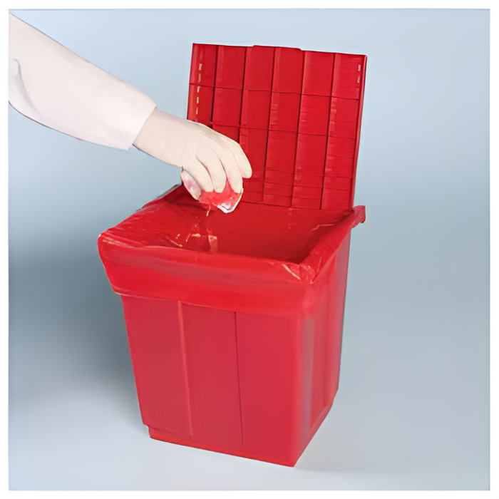 Go Vets Bel-Art Biohazard Disposal Can with Lift-Up Cover 131970000 Fits 19" x 23" Bags Red 1/PK 13197-0000