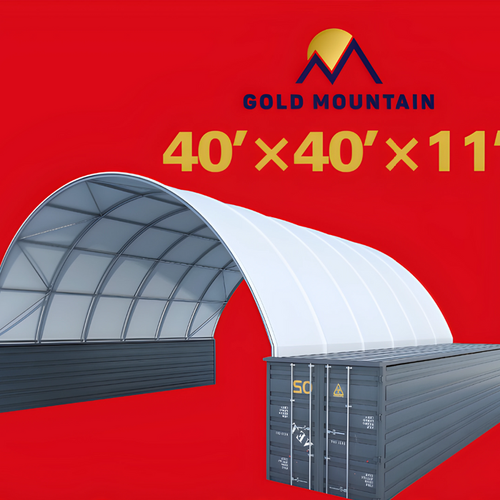 Gold Mountain Rear Cover for Shipping Container Canopy Shelter 40'x40'x11'