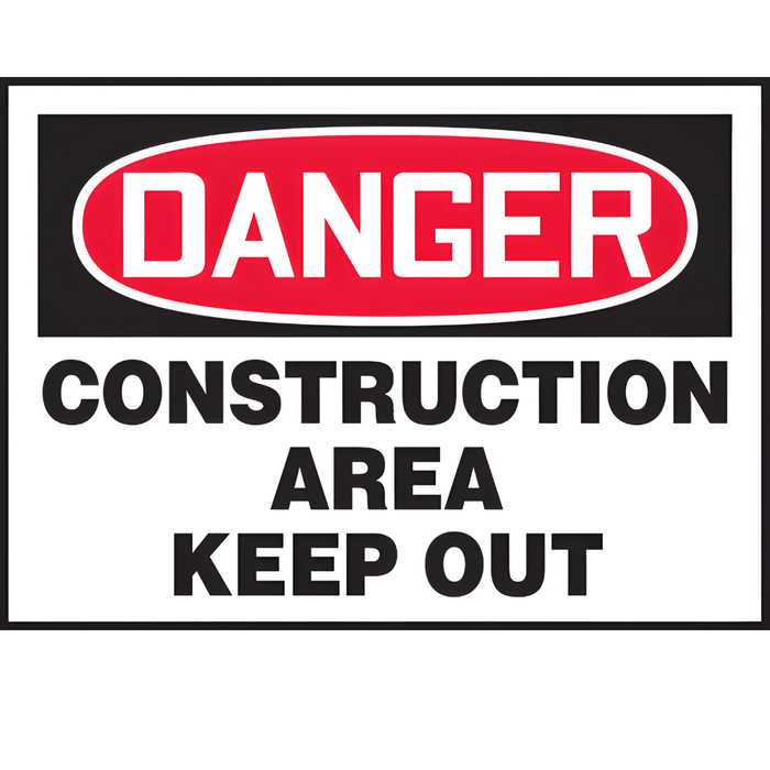 Selectum MPCR002 OSHA Danger Corrugated Light-Duty Plastic Sign: Construction Area Keep Out