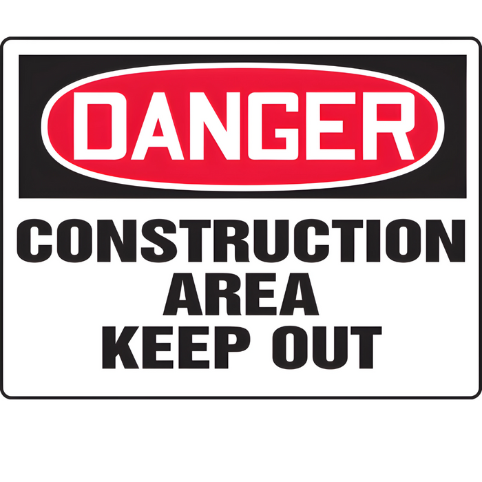 Selectum MCRT012XP BIGSigns OSHA Danger Safety Sign: Construction Area - Keep Out Accu- Shield