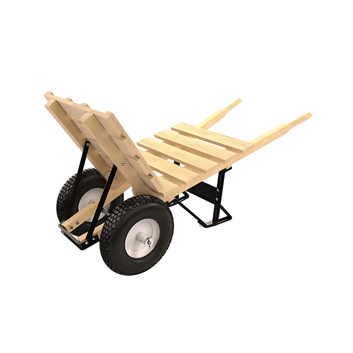 Bon Tool BRICK & TILE BARROW - DOUBLE TIRE WOOD HANDLE