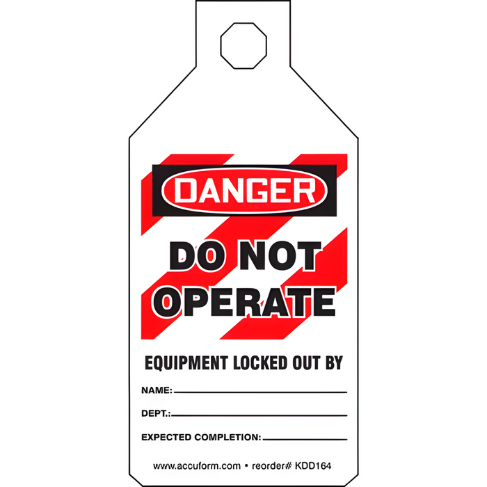 Go Vets Accuform KDD164 Stopout® Tab Tags Danger Do Not Operate Plastic KDD164