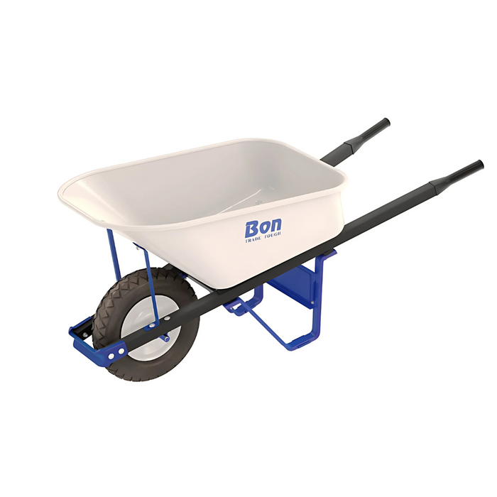 Bon Tool TRADE TOUGH™ STEEL TRAY WHEEL BARROW- SINGLE KNOBBY TIRE STEEL HANDLE