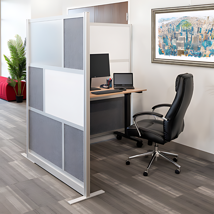 Go Vets Modular Room Divider Overall H:70 ,W(Inch):53, Overall Depth:15.75 ,Construction: Welded ,Material: Aluminum , Color: Gray MW-5370-FCG