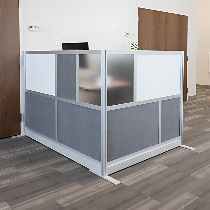 Go Vets Modular Room Divider Overall H: 48 , W(Inch): 53 , Overall Depth: 15.75 , Construction: Welded , Material: Aluminum , Color: Gray MW-5348-XFCG