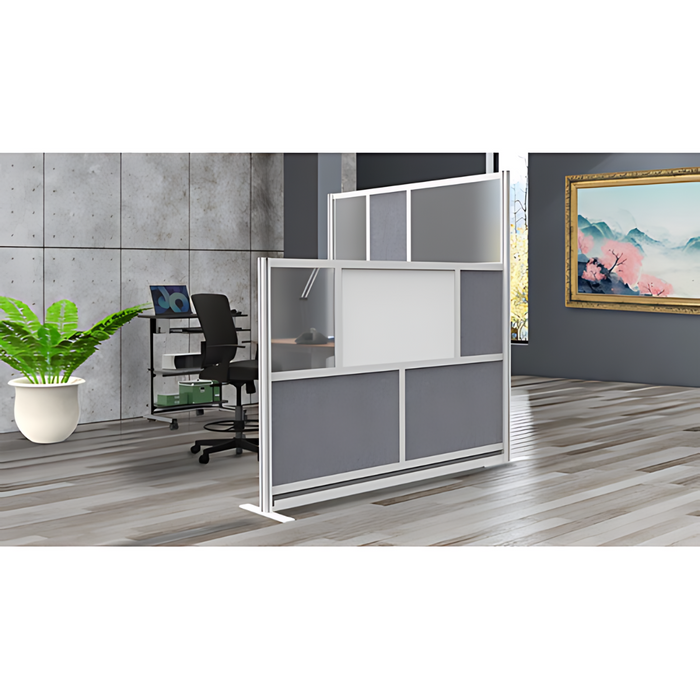 Go Vets Modular Room Divider Overall H: 48 , W(Inch): 53 , Overall Depth: 15.75 , Construction: Welded , Material: Aluminum , Color: Gray MW-5348-XFCG