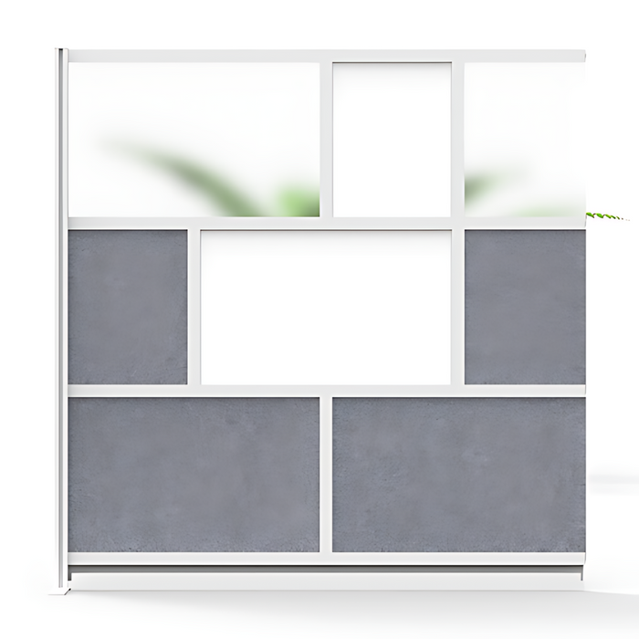 Go Vets Modular Room Divider Overall Height: 70 , Width (Inch): 70 , Overall Depth: 15.75 , Construction: Welded , Material: Aluminum , Color: Gray MW-7070-XFCG