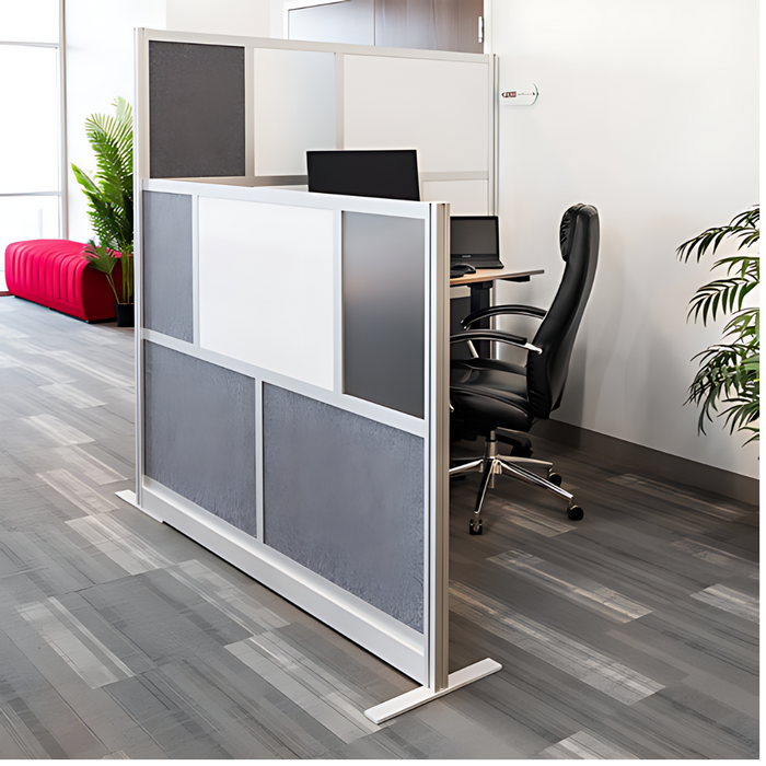 Go Vets Modular Room Divider Overall Height: 70 , Width (Inch): 70 , Overall Depth: 15.75 , Construction: Welded , Material: Aluminum , Color: Gray MW-7070-XFCG