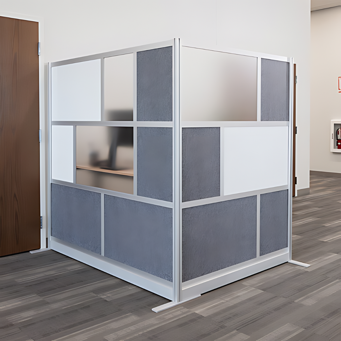 Go Vets Modular Room Divider Overall Height: 70 , Width (Inch): 70 , Overall Depth: 15.75 , Construction: Welded , Material: Aluminum , Color: Gray MW-7070-XFCG