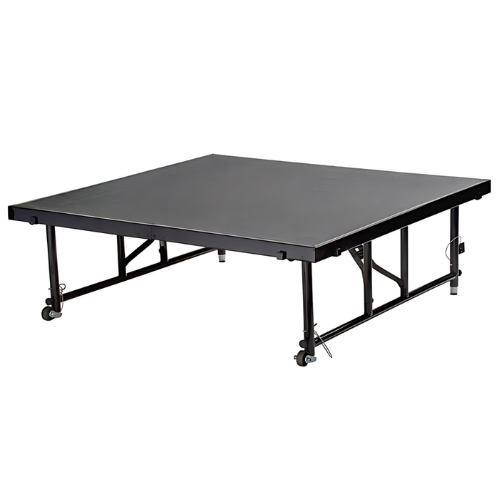 Go Vets National Public Seating Transfix 48" x 48" Adjustable Portable Stage with Gray Carpet - 24" to 32" Height