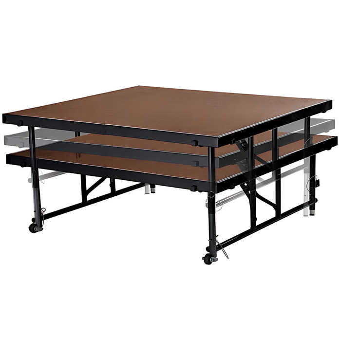 Go Vets National Public Seating Transfix 48" x 48" Adjustable Hardboard Portable Stage - 16" to 24" Height