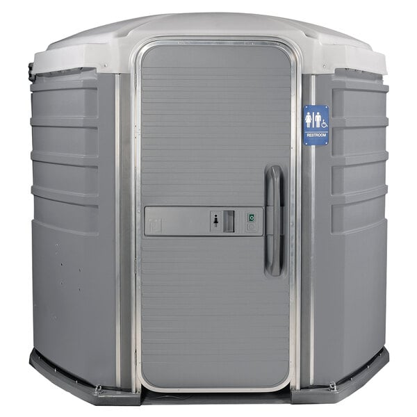 PolyJohn  We'll Care III Pewter Wheelchair Accessible Portable Restroom
