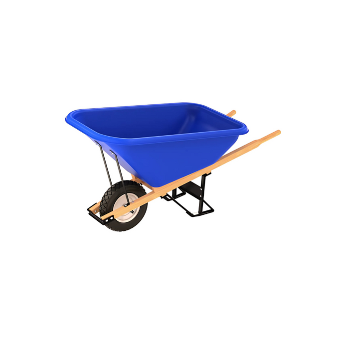 Bon Tool POLY TRAY BARROW - 8 CU FT TRAY - SINGLE TIRE WOOD HANDLE