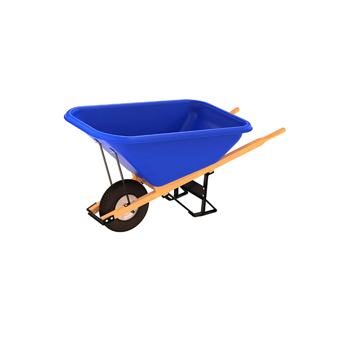 Bon Tool POLY TRAY BARROW - 8 CU FT TRAY - SINGLE TIRE WOOD HANDLE