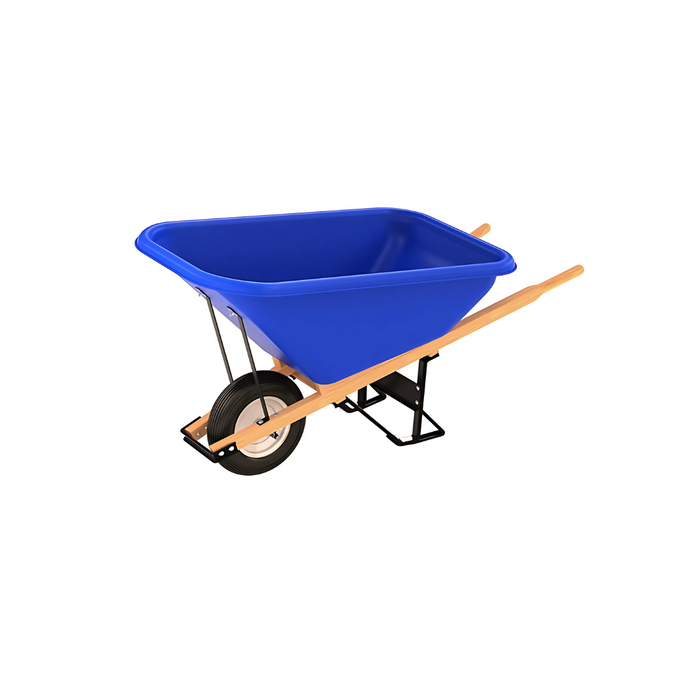 Bon Tool POLY TRAY BARROW - 8 CU FT TRAY - SINGLE TIRE WOOD HANDLE