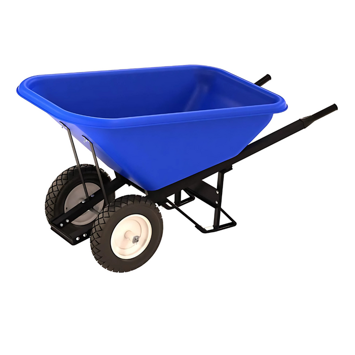 Bon Tool POLY TRAY BARROW - 8 CU FT TRAY - DOUBLE TIRE STEEL HANDLE