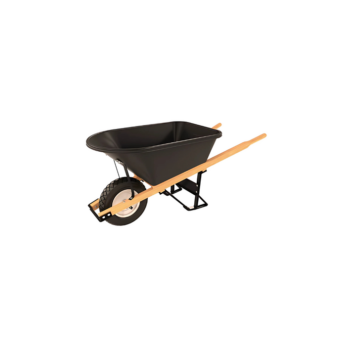 Bon Tool POLY TRAY BARROW - 5 3/4 CU FT - SINGLE KNOBBY TIRE WOOD HANDLE