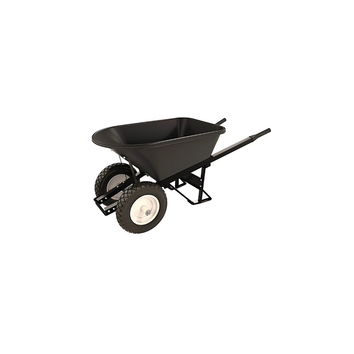 Bon Tool POLY TRAY BARROW - 5 3/4 CU FT - DOUBLE TIRE- STEEL HANDLE