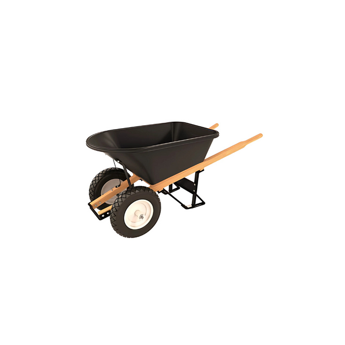 Bon Tool POLY TRAY BARROW - 5 3/4 CU FT - DOUBLE KNOBBY TIRE WOOD HANDLE