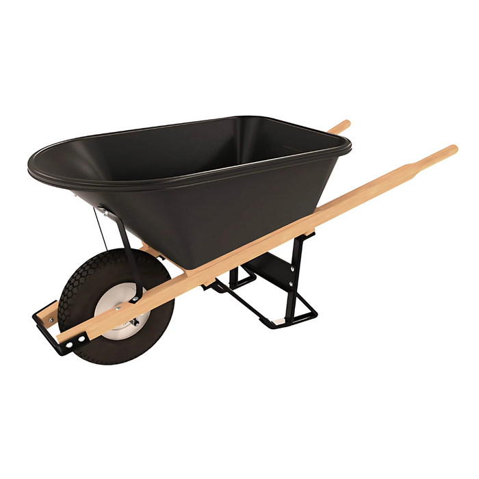 Bon Tool POLY TRAY BARROW - 5 3/4 CU FT - SINGLE KNOBBY TIRE WOOD HANDLE