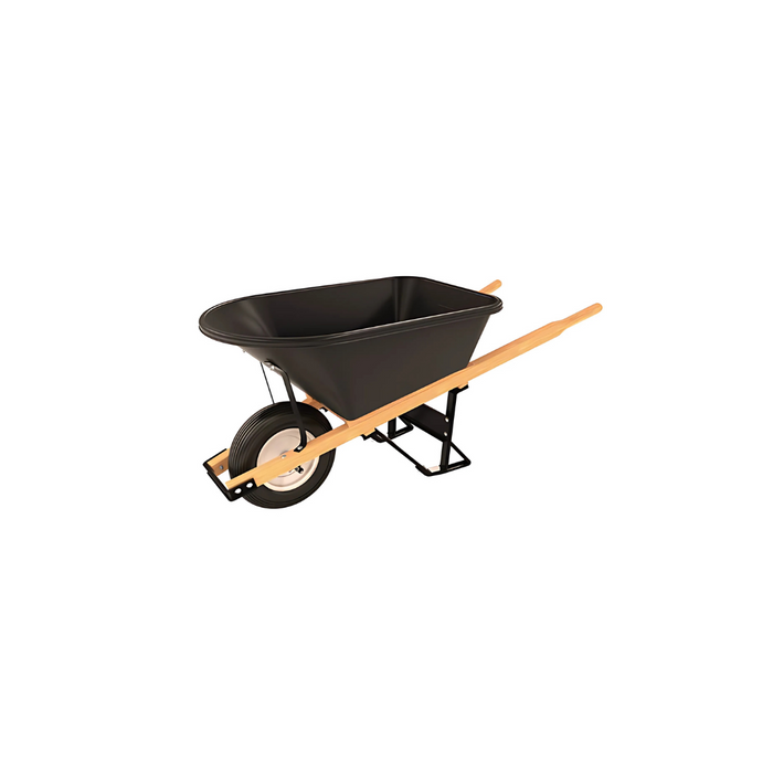 Bon Tool POLY TRAY BARROW - 5 3/4 CU FT - SINGLE KNOBBY TIRE WOOD HANDLE