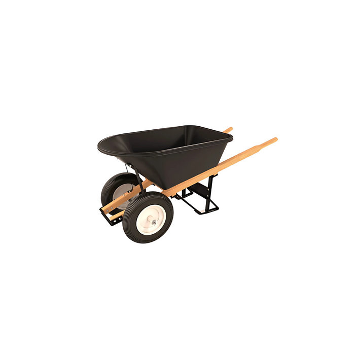 Bon Tool POLY TRAY BARROW - 5 3/4 CU FT - DOUBLE KNOBBY TIRE WOOD HANDLE